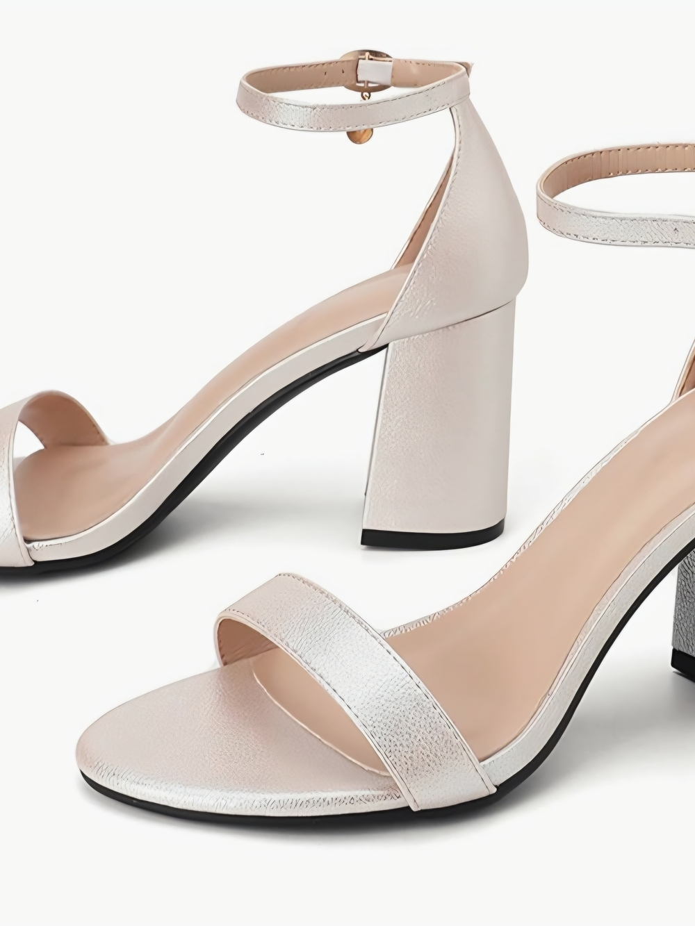 Women's Low Block Chunky Heels Open Toe Ankle Strap Heels Sandals-Size 7.5 EU 38
